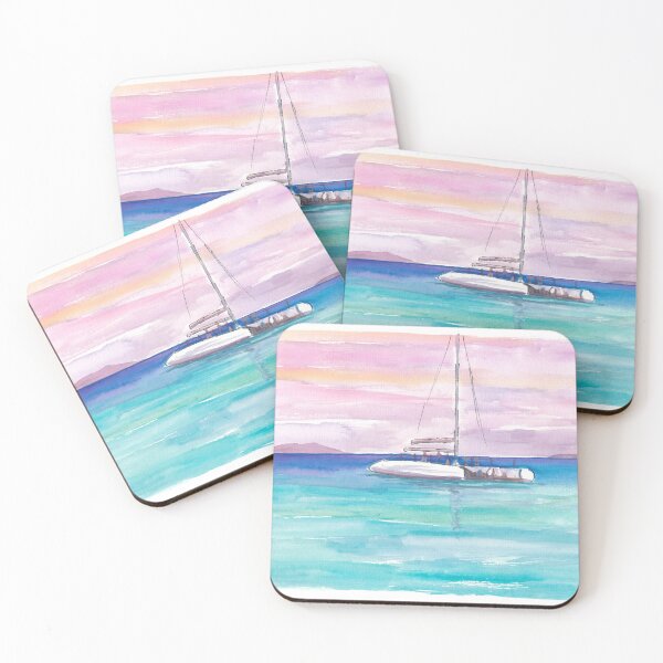 Item preview, Sailing Catamaran Glides Near Barbados’ Turquoise Horizon designed and sold by artshop77.