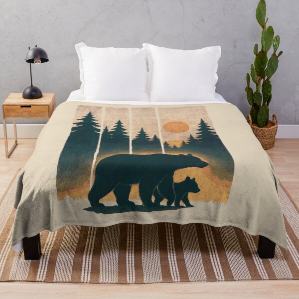 Item preview, A bear in the wild, outdoor and nature lover, deer Silhouette In Beautiful Nature, mountains, outdoors, adventure, camping designed and sold by Collagedream.