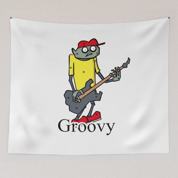 Item preview, Funny Zombie Bassist – Pop Art Cartoon designed and sold by R-T-Gracie.