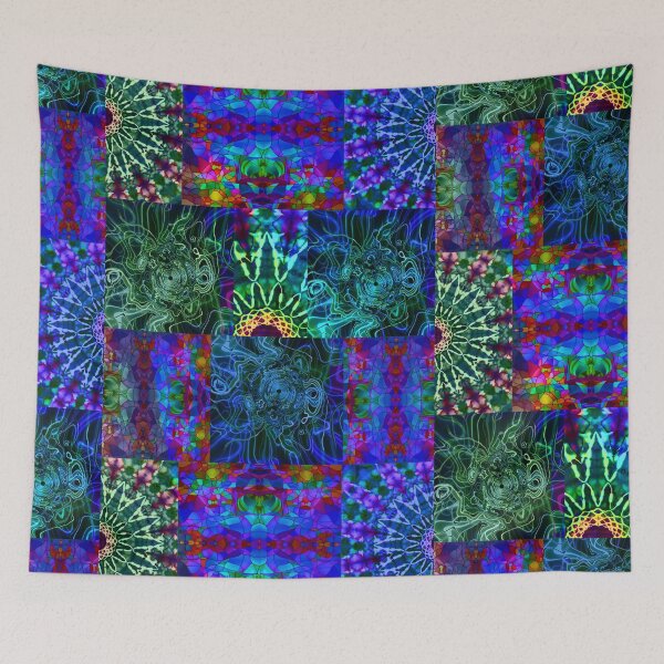 Item preview, Trippy Neon Patchwork Tie Dye designed and sold by AuroraXGreen.