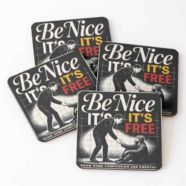 Item preview, Be Nice It’s Free – Modern Typography Poster on Kindness & Empathy designed and sold by AbstractAuraArt.
