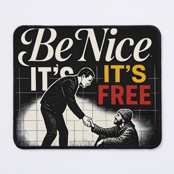 Item preview, Be Nice It’s Free – Modern Typography Poster on Kindness & Empathy designed and sold by AbstractAuraArt.