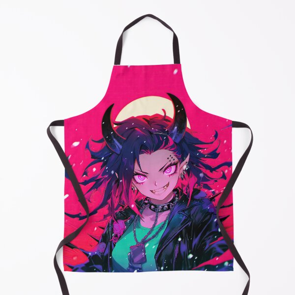 Item preview, New Monster cute anime girl with horns portrait art designed and sold by TheArtistOf2022.