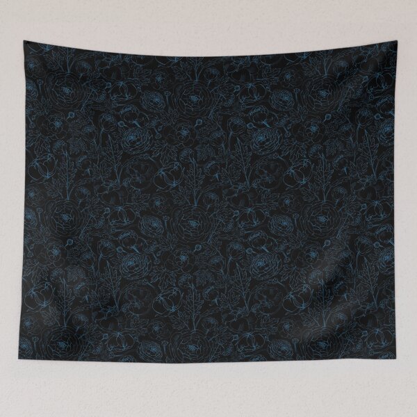 Aperçu de l'œuvre Motif floral bleu foncé | Design floral élégant créée et vendue par PathPeek.