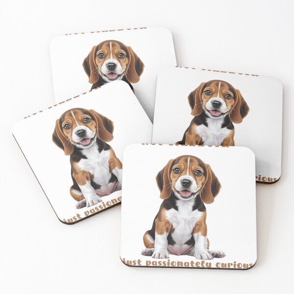 Item preview, Curious black and brown baby beagle designed and sold by Pawtraitvibes.