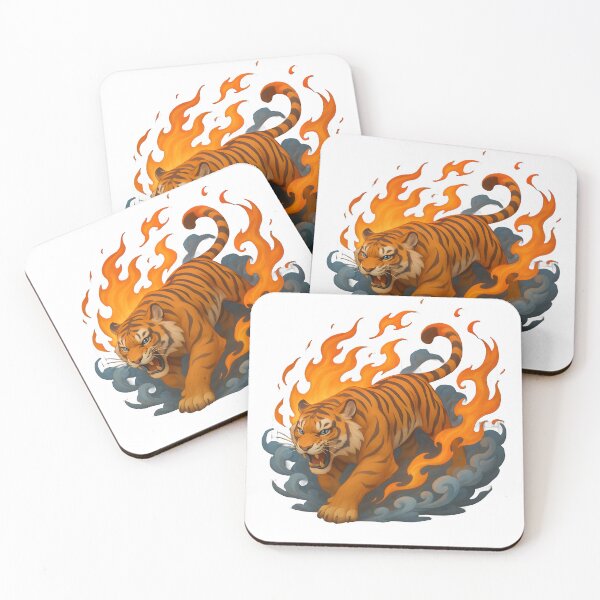 Item preview, Flaming Tiger – Fierce Fire Jungle Predator designed and sold by WolfPixelRo.