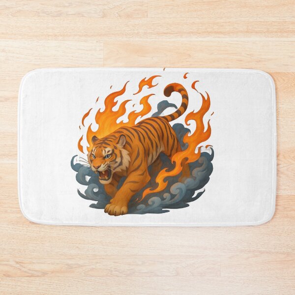 Item preview, Flaming Tiger – Fierce Fire Jungle Predator designed and sold by WolfPixelRo.