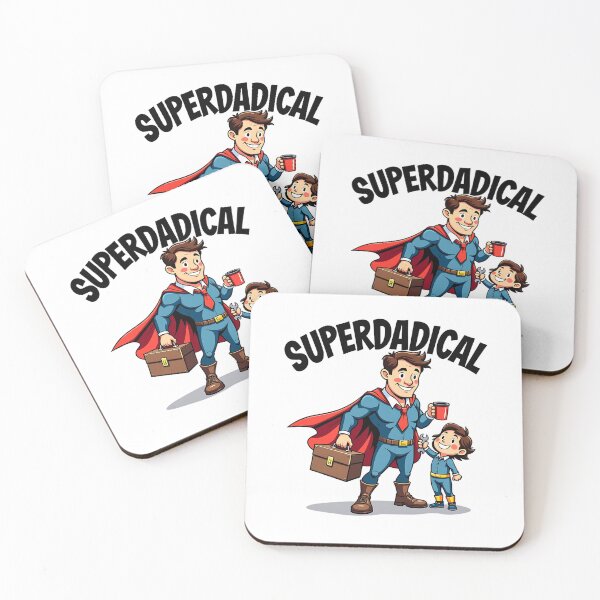 Item preview, Superdadical Father’s Day Hero with Son Holding Tools and Coffee designed and sold by Taans-Creation.
