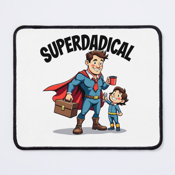 Item preview, Superdadical Father’s Day Hero with Son Holding Tools and Coffee designed and sold by Taans-Creation.