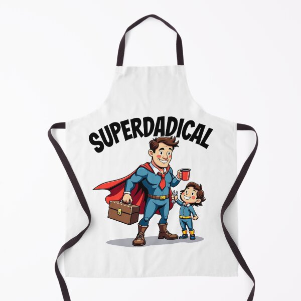 Item preview, Superdadical Father’s Day Hero with Son Holding Tools and Coffee designed and sold by Taans-Creation.