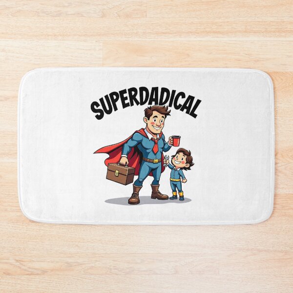 Item preview, Superdadical Father’s Day Hero with Son Holding Tools and Coffee designed and sold by Taans-Creation.