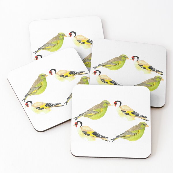 Item preview, Gold and Green Finches 25 designed and sold by Hayley Holliday.