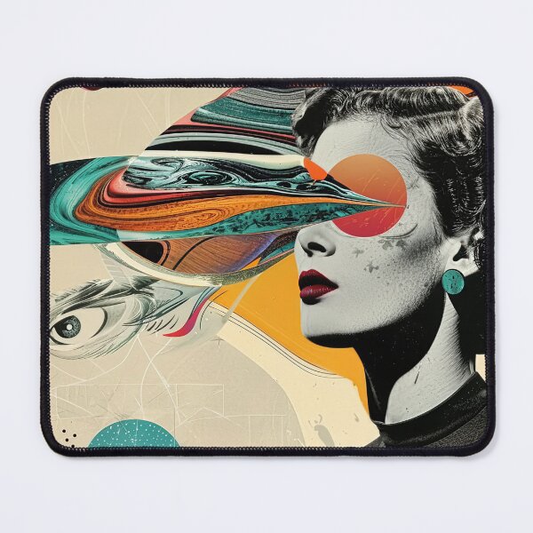 Item preview, Woman retro style dystopia collage 1 designed and sold by SparroCreative.