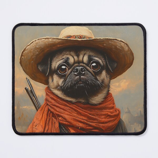 Item preview, Mexican Cowboy Pug - Western Country Pug - Stylish Animal Art designed and sold by Chrisjeffries24.