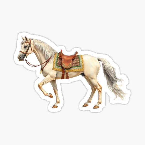 Item preview, white horse with saddle designed and sold by Talpha.