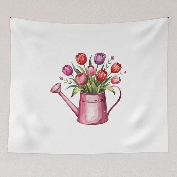 Item preview, Tulips in watering can designed and sold by jkrphoto.