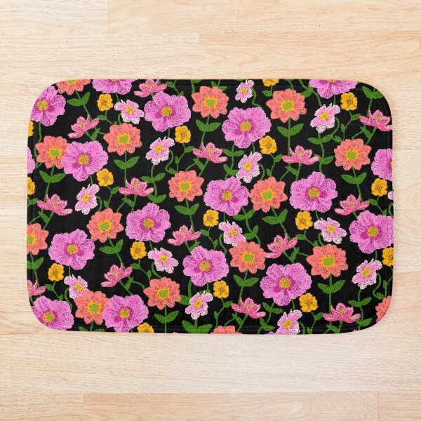 Item preview, Cottage Core Floral brillante sobre negro Jumbo designed and sold by springstdesign.
