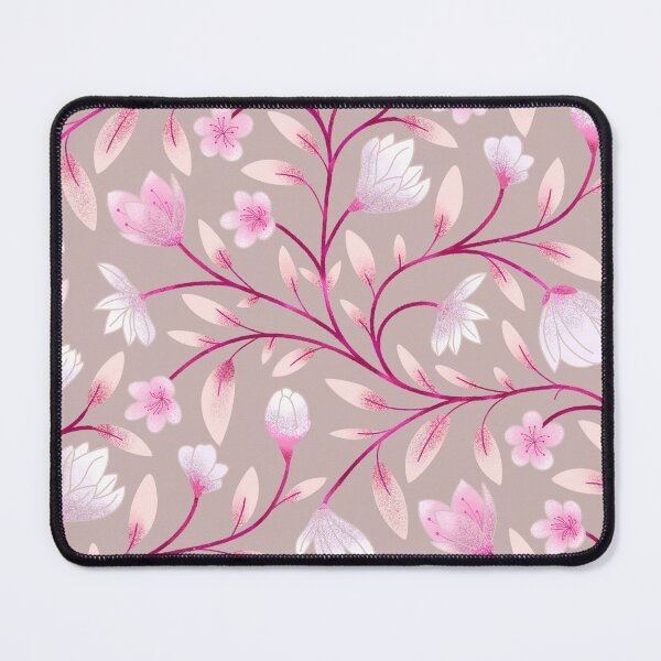 Item preview, Magnolia and cherry blosom - Pink, Beige, Trailing Floral seamless pattern designed and sold by Mr. Reis Design.