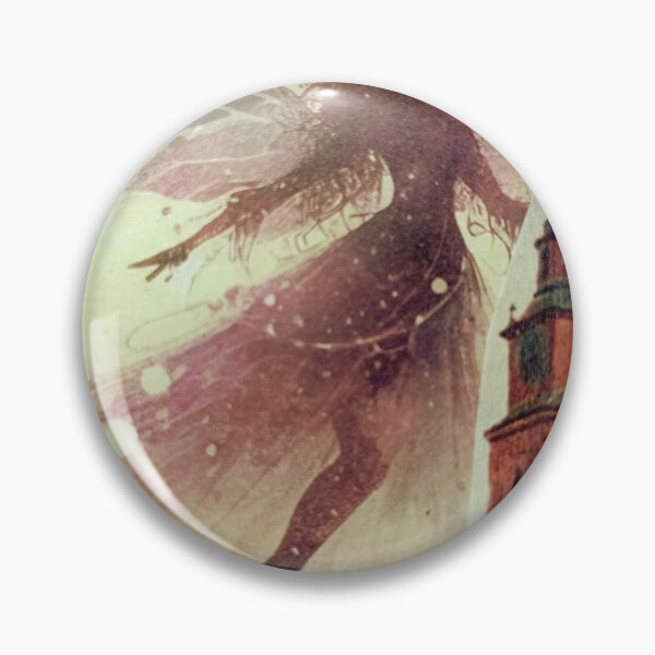 Item preview, Purple Winged Elf over Gothic Clock Tower – Fantasy Collage designed and sold by Koh..