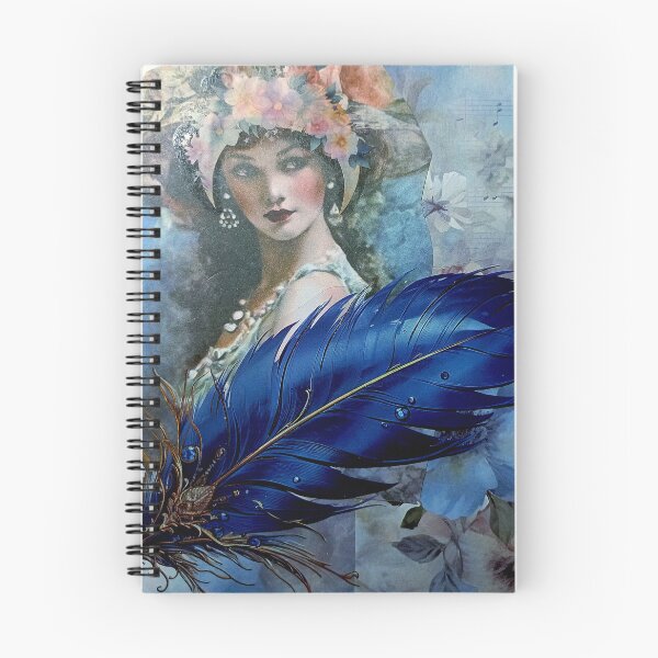 Aperçu de l'œuvre Muse vintage et plume de saphir – Collage musical steampunk créée et vendue par Koh..