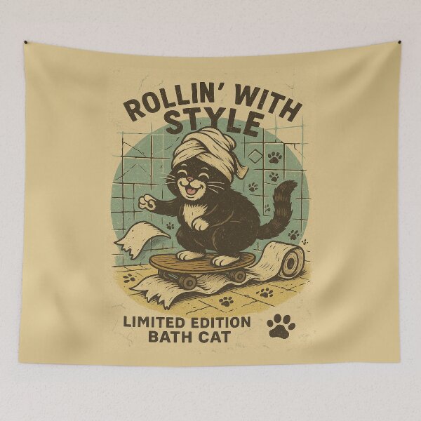 Item preview, Rollin' with Style – Limited Edition Bath Cat designed and sold by MaPerle.