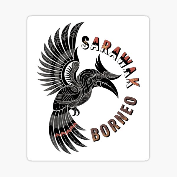 Item preview, Sarawak Borneo Hornbill Tribal Tattoo – Rainforest Heritage Design designed and sold by True Adventure Labs.