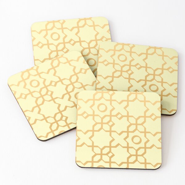 Item preview, Golden Islamic Geometric Pattern on Light Background designed and sold by IndianShopper.