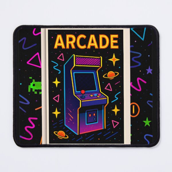 Item preview, Cosmic Arcade Vibes – Neon Retro Gaming Machine Poster Design designed and sold by ViNiPu.