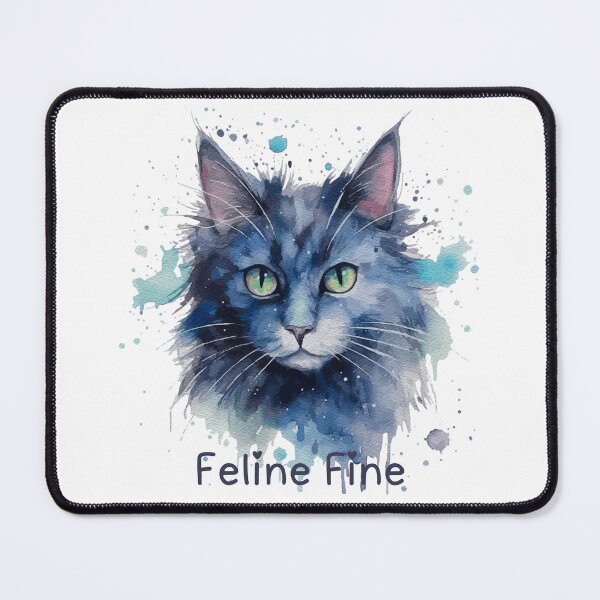 Item preview, Feline Fine- Blue Cat Splatter Art designed and sold by Playporium.