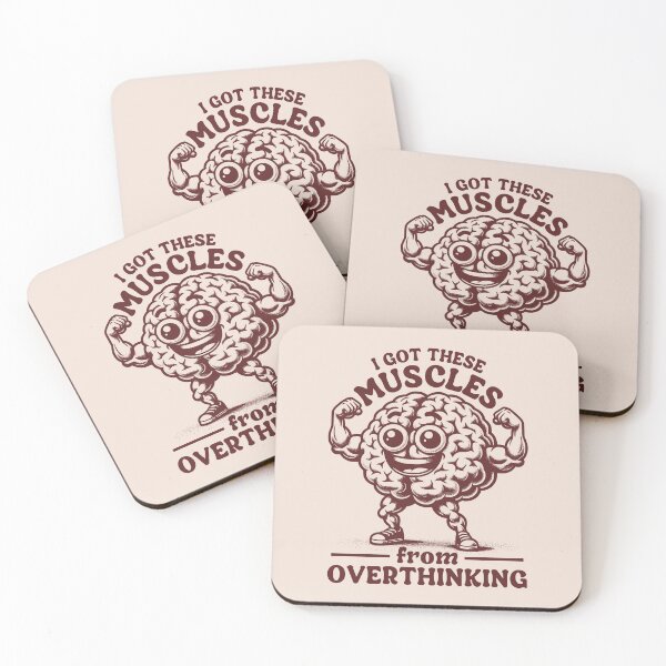 Item preview, I Got These Muscles From Overthinking Funny Overthinker Brain Character designed and sold by KLArtzStore.
