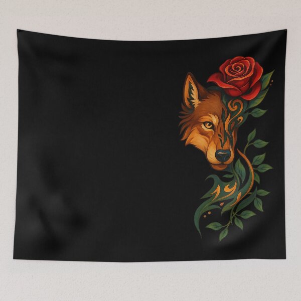 Item preview, Wolf of Roses designed and sold by TATTOO-DESIGN.