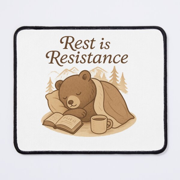 Item preview, Cozy Bear – Rest is Resistance (Melancholy Animal Club Series) designed and sold by Zagdan.