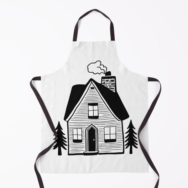 Item preview, Rustic Forest Cabin – Minimalist Black and White Line Art Illustration designed and sold by echowood26.