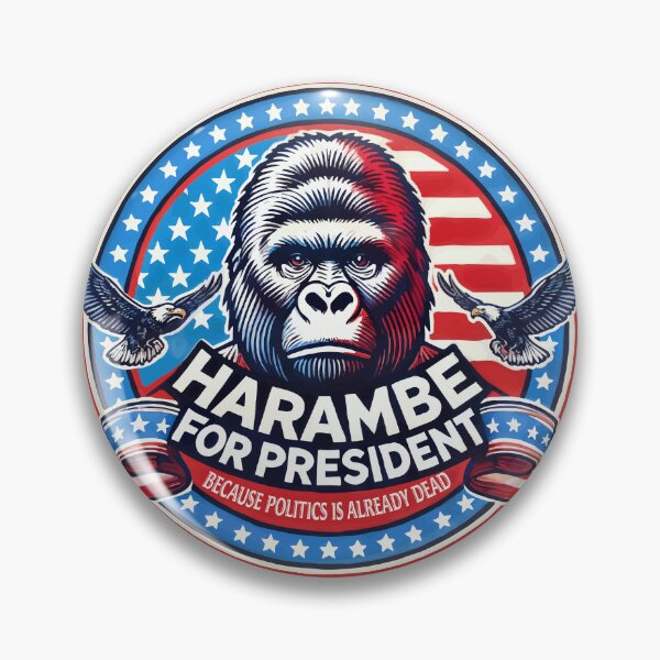 Item preview, Harambe for President – Political Meme Campaign with Patriotic Flair designed and sold by Victor Shadehorn.