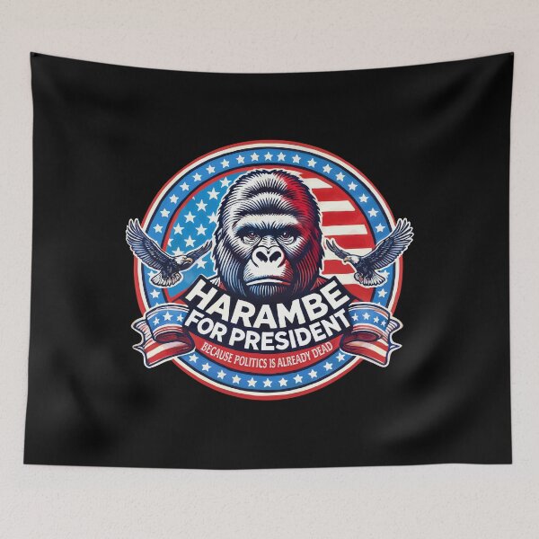 Item preview, Harambe for President – Political Meme Campaign with Patriotic Flair designed and sold by Victor Shadehorn.