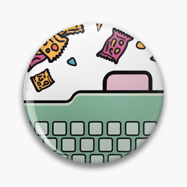 Item preview, Colorful Keyboard with Snacks – Cute Pastel Line Art Illustration designed and sold by echowood26.