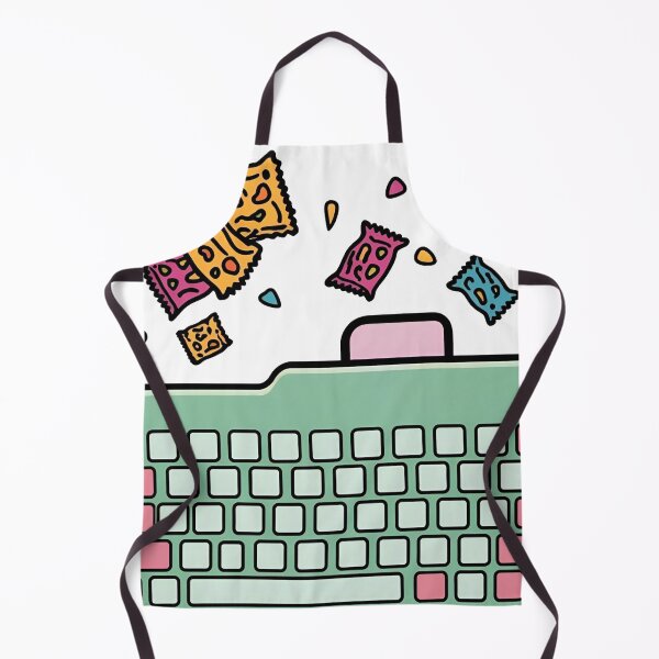 Item preview, Colorful Keyboard with Snacks – Cute Pastel Line Art Illustration designed and sold by echowood26.