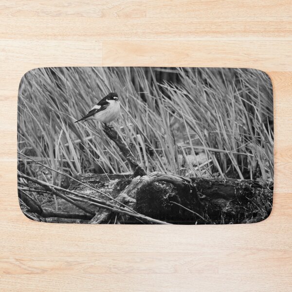 Item preview, Driftwood reuse. European pied flycatcher bw designed and sold by Jouko Lehto Photography.