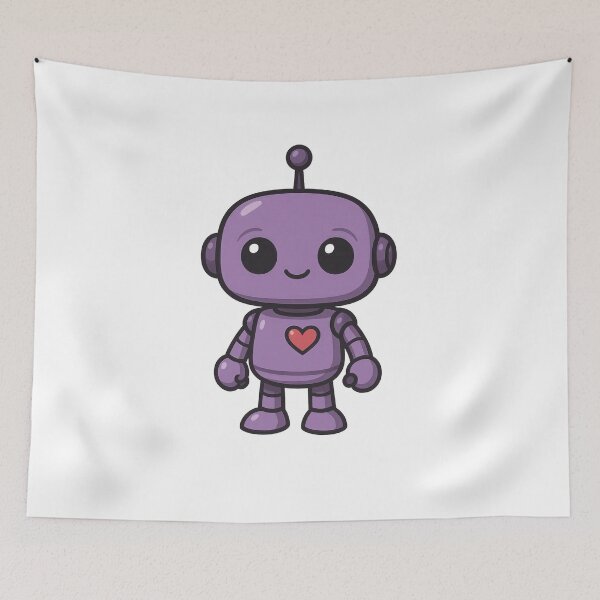 Item preview, Cute Purple Robot designed and sold by zoecreatiwe.