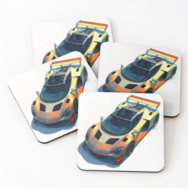 Item preview, Exotic racing car drawing powerful classic sports supercar orange color designed and sold by koringaFTS.