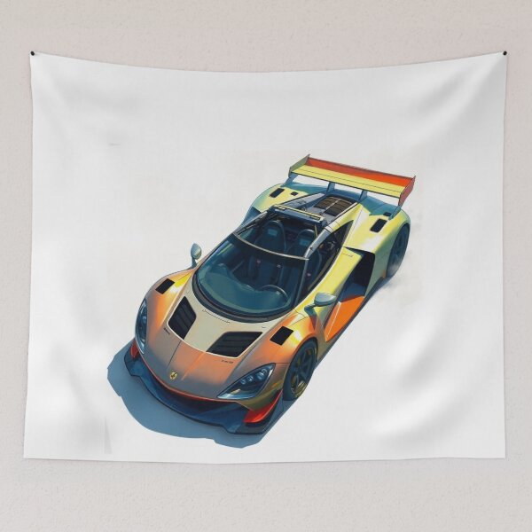 Item preview, Exotic racing car drawing powerful classic sports supercar orange color designed and sold by koringaFTS.