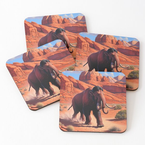 Item preview, Utah Mammoth Illustration – Stylized Mammoth with Utah Landscape designed and sold by echowood26.