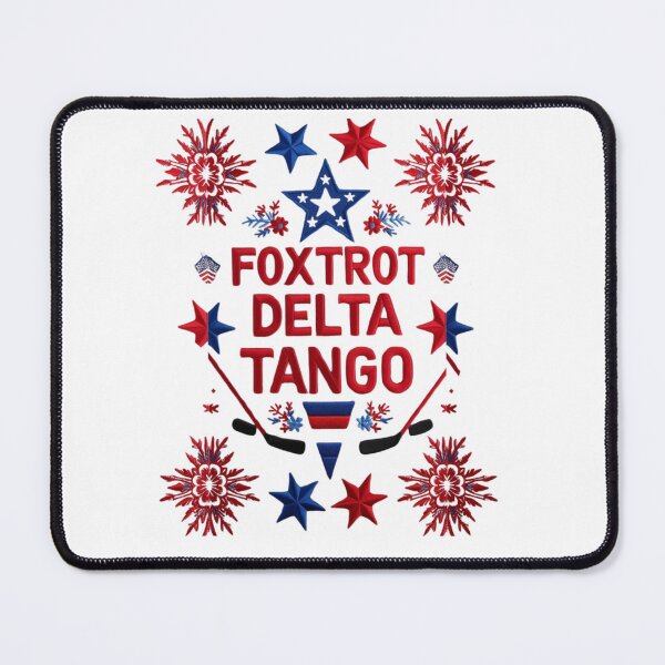 Item preview, Foxtrot Delta Tango Hockey Embroidered Patch Design designed and sold by ArtDesignTp.