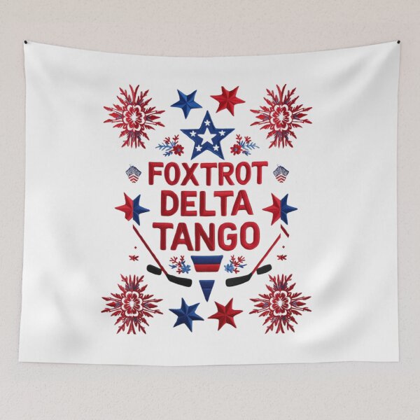 Item preview, Foxtrot Delta Tango Hockey Embroidered Patch Design designed and sold by ArtDesignTp.