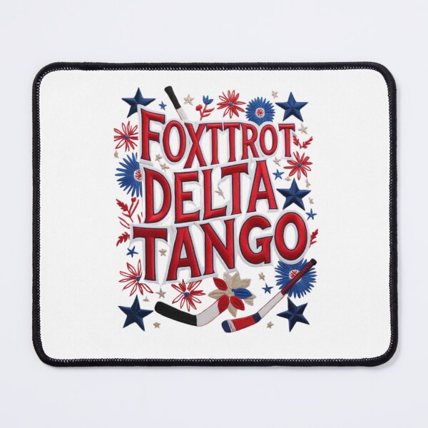 Item preview, Foxtrot Delta Tango Bold Embroidered Hockey Patch Design designed and sold by ArtDesignTp.
