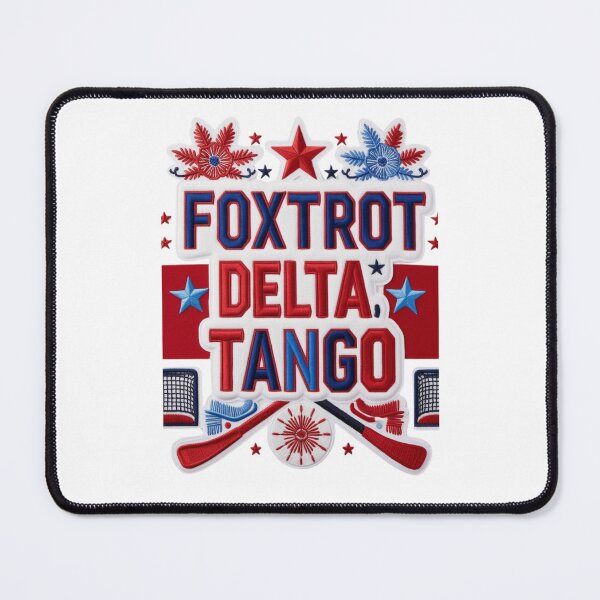 Item preview, Foxtrot Delta Tango Patriotic Embroidered Hockey Patch Design designed and sold by ArtDesignTp.