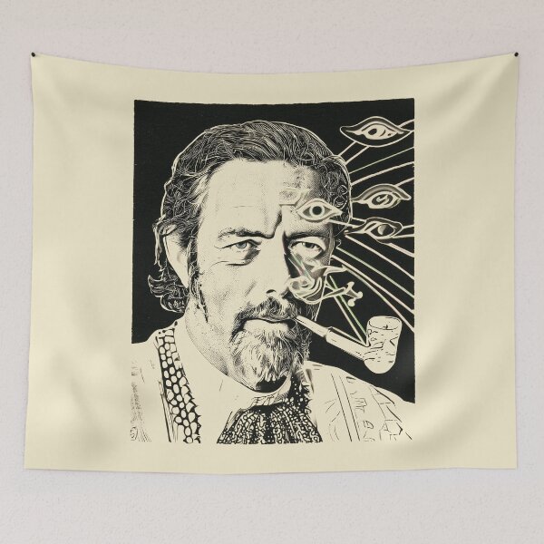 Item preview, Alan Watts Visionary Portrait designed and sold by Mystikos Art.