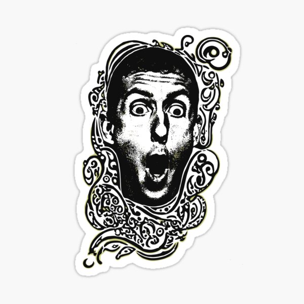 Vista previa del artículo con la obra «Arte lineal surrealista y ornamentado de Adam Sandler», diseñado y vendido por Mystikos Art.