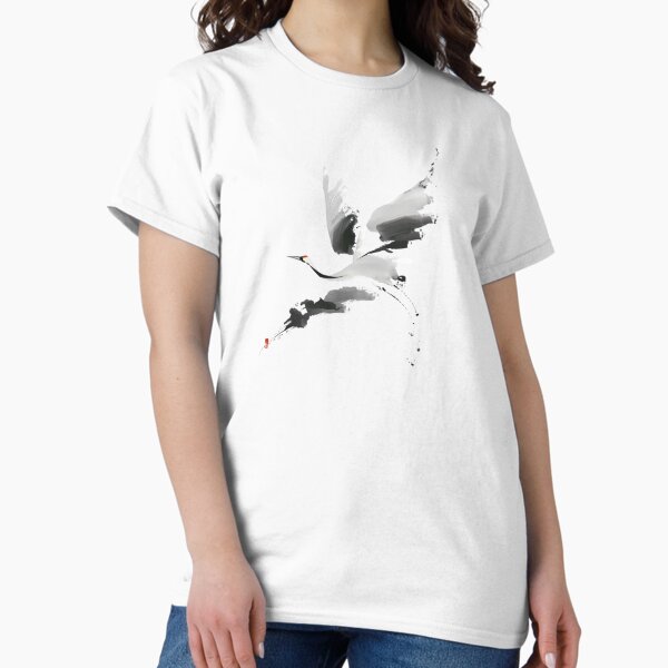 Item preview, Minimalist Ink Crane – Transparent Sumi-e Style Art designed and sold by Kawaii Drops .
