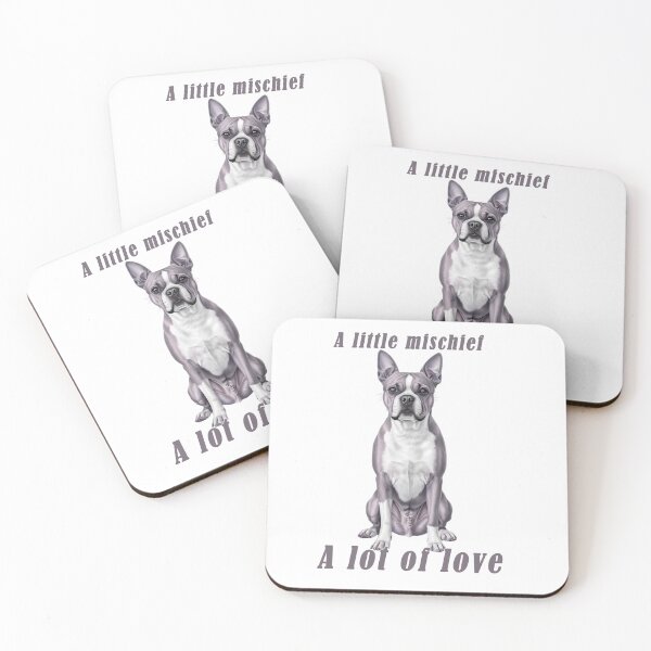 Item preview, Light Gray Boston Terrier designed and sold by Pawtraitvibes.